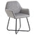 HOMCOM Modern Arm Chair Upholstered Accent Chair with Metal Base for Living Room Grey