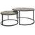 HOMCOM Industrial Nesting Coffee Table Set of 2, Round Coffee Tables, Living Room Table with Faux Cement Top and Steel Frame