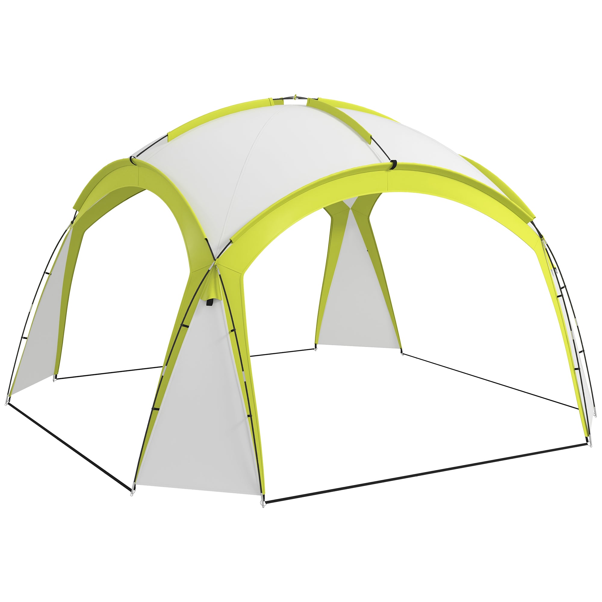 Outsunny Large Camping Gazebo 3.5x3.5M, Outdoor Dome Event Shelter, Garden Sun Shade, Patio Arc Pavilion, Green