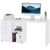 HOMCOM L-Shaped Workstation: Home Office Desk with Drawer, Shelf, and File Cabinet, White