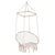 Outsunny Hammock Macrame Swing Chair Hanging Seat Rope Tassels Indoor Outdoor Garden Solid Knitted Woven Net Seat Deck Porch Yard Beige