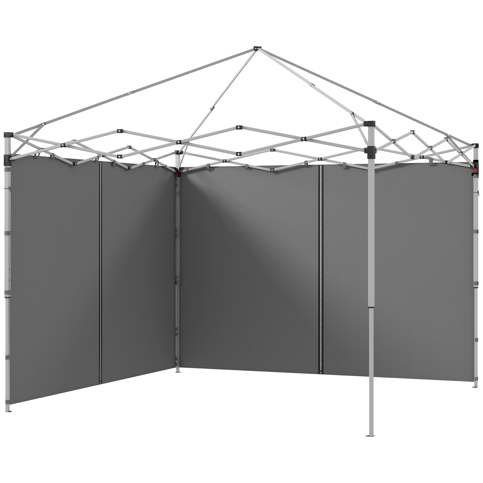 Outsunny Gazebo Side Panels, 2 Pack Sides Replacement, for 3x3(m) or 3x6m Pop Up Gazebo, with Zipped Doors, Light Grey