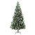 HOMCOM 6ft Artificial Snow-Flocked Pine Tree Holiday Home Christmas Decoration with Red Berries, Automatic Open - Green