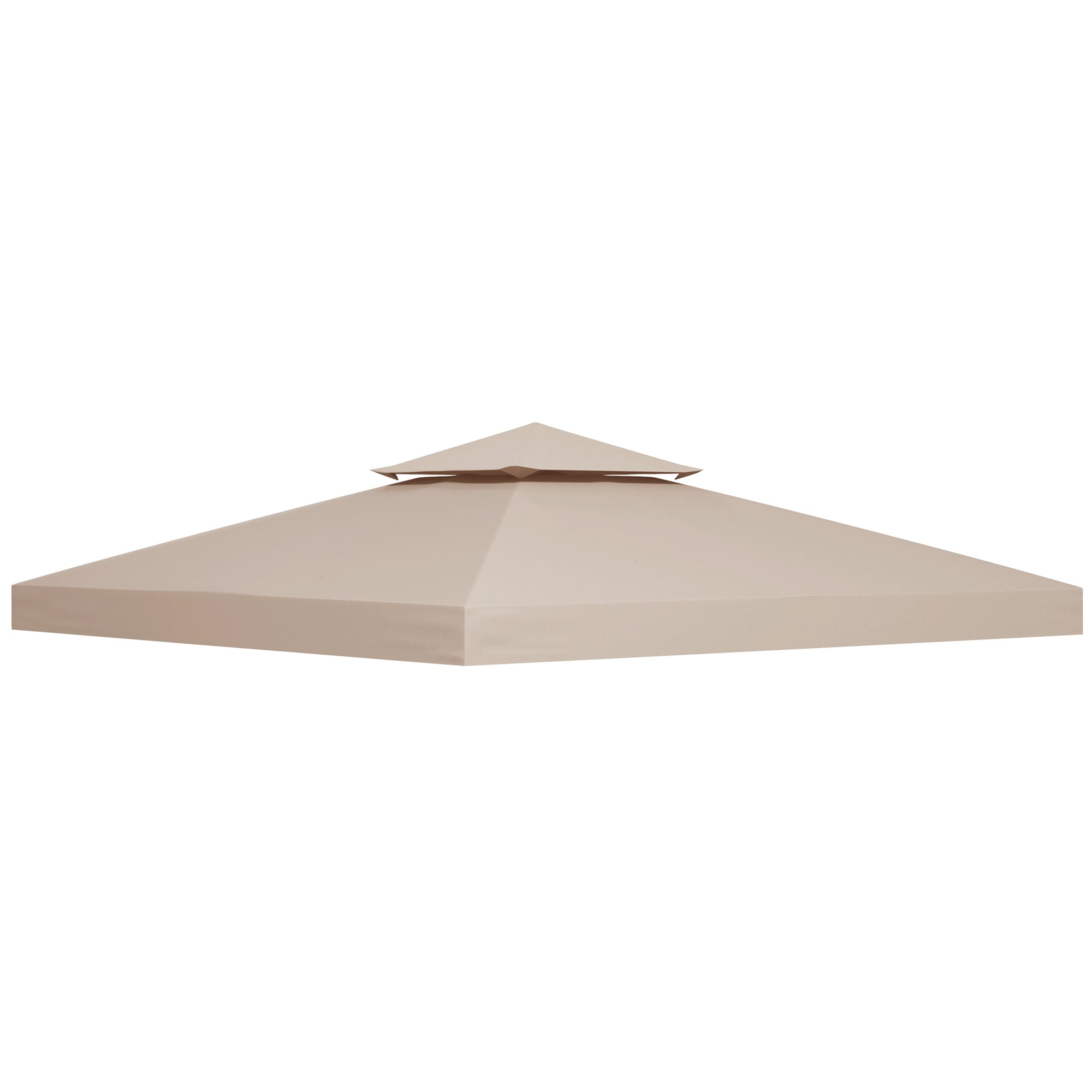 Outsunny 3 x 3(m) Canopy Top Cover for Double Tier Gazebo, Gazebo Replacement Pavilion Roof, Deep Beige (TOP ONLY)