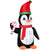 HOMCOM 2.5m Inflatable Christmas Penguin Holding Candy Cane Blow Up Outdoor Decoration with LED Lights for Holiday