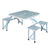 Outsunny Folding Camping Table and Chairs Set, Portable Picnic Table with Stools, Aluminium Outdoor Garden BBQ Party Field Kitchen