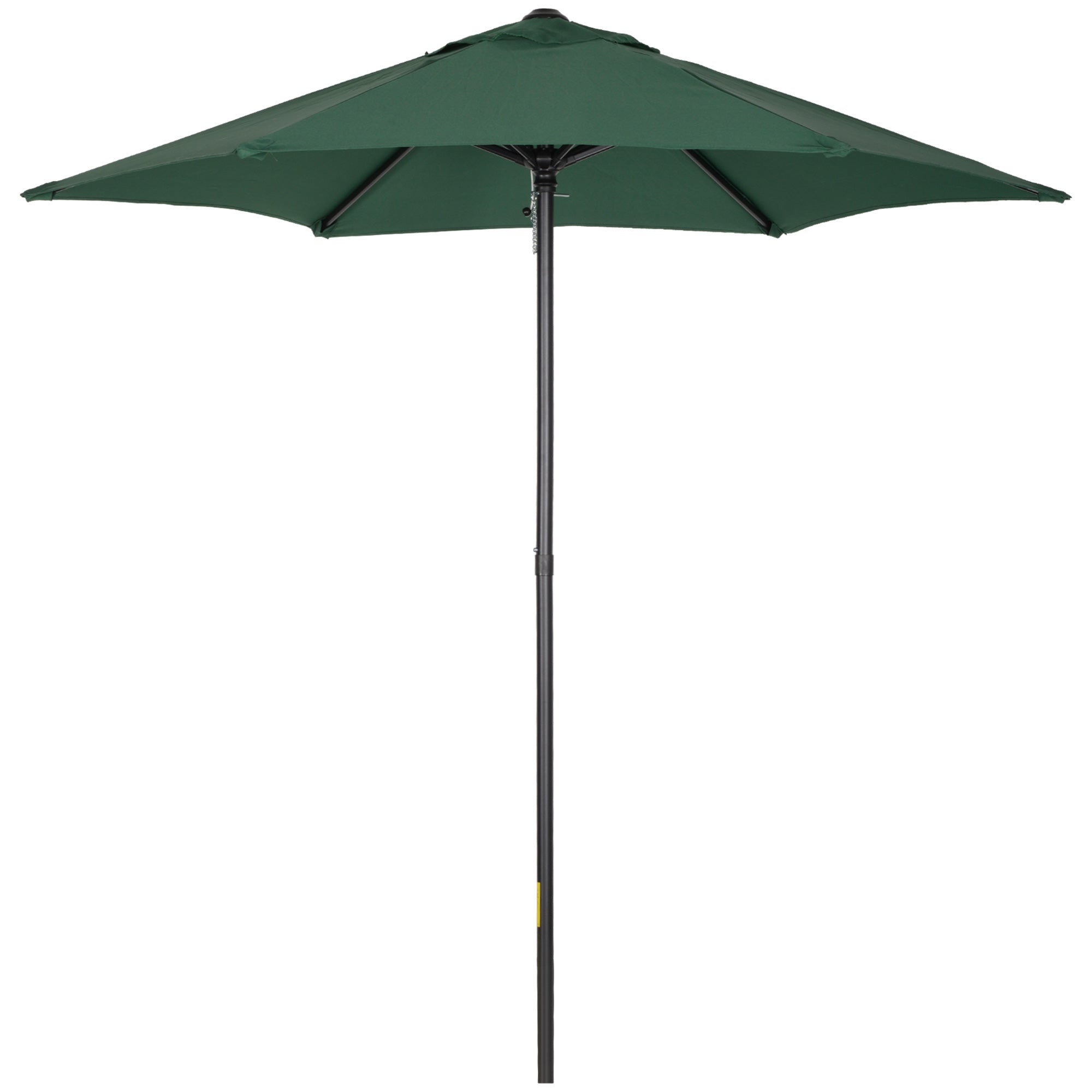 Outsunny Patio Parasol, 2m Outdoor Sun Shade Umbrella with 6 Durable Ribs for Garden, Balcony, Green