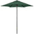 Outsunny Patio Parasol, 2m Outdoor Sun Shade Umbrella with 6 Durable Ribs for Garden, Balcony, Green