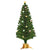 HOMCOM 5FT Pre Lit Christmas Tree Artificial Tree Fiber Optic Holiday Home Xmas Indoor Decoration with Golden Stand Green