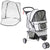 PawHut Small Dog Stroller with Cover, Folding Cat Pram Pushchair with Cup Holder, Storage Basket, Reflective Strips, Grey