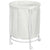 HOMCOM 100L Rolling Laundry Basket on Wheels, 50cm Round Laundry Hamper with Removable Bag and Steel Frame for Bedroom, Bathroom, Laundry Room, Cream White