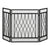 HOMCOM 3-Panel Folding Fireplace Screen, Metal Mesh Fire Spark Guard, 126L x 3W x 80H cm-Black