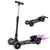 HOMCOM Kids 3 Wheel Scooter Adjustable Height w/ Flashing Wheels Music Water Spray Foldable Design Cool On Off Road Vehicle Black