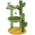 PawHut Cactus Cat Tree: Playful 82cm Chenille with Scratching Post & Hammock, Vibrant Green