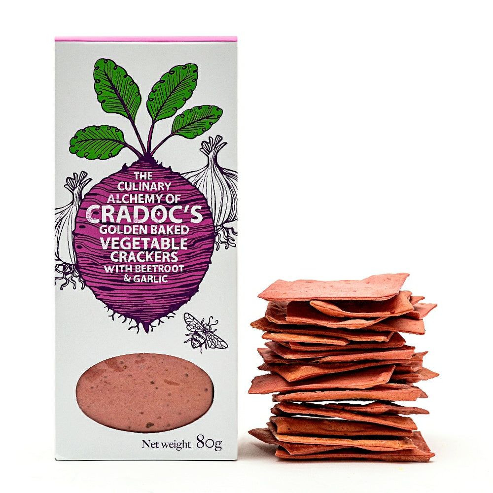 Cradoc's Vegetable Crackers with Beetroot & Garlic (80g)