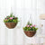 Outsunny Set of 2 Artificial Plant Lisianthus Flowers Hanging Planter with Basket for Indoor Outdoor Decoration