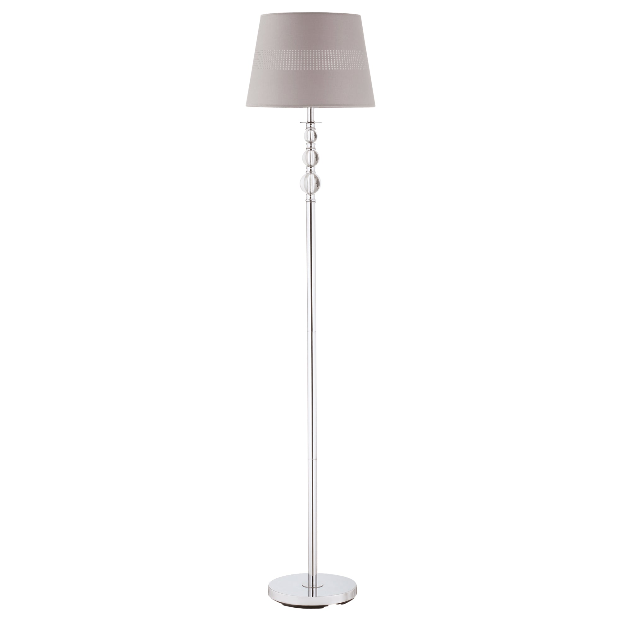 HOMCOM Floor Lamp with Hollow Out Fabric Shade, Chrome Base, Elegant Decoration for Bedroom, Living Room, Study, Grey