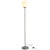 HOMCOM 171cm Glass Globe Floor Lamp Metal Frame Sphere Light Pedal Switch Home Office Living Room Modern Unique Standing Beautiful Furnishing - Grey