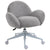 HOMCOM Fluffy Leisure Chair Office Chair with Backrest and Armrest for Home Bedroom Living Room with Wheels Grey