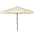 Outsunny 3.3(m) Patio Umbrella, Garden Parasol, Outdoor Sun Shade Canopy with 8 Bamboo Ribs, Ruffles and Wood Pole, Beige