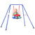 Outsunny Metal Kids Swing Set with Baby Seat Safety Harness A-Frame Stand for Backyard