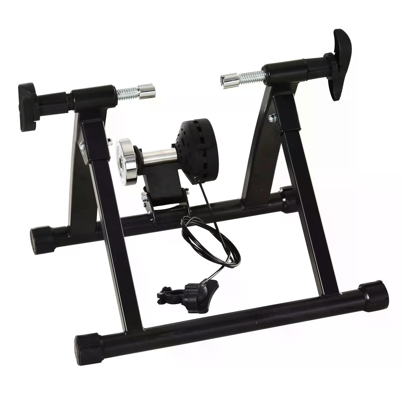 HOMCOM Foldable Indoor Bike Trainer Stationary Workout Stand,8 Level Magnetic Resistance, Black