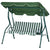 Outsunny 3 Seater Garden Swing Seat Chair Outdoor Bench with Adjustable Canopy and Metal Frame, Green Stripes