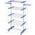 HOMCOM 4-Tier Clothes Airer, Foldable Clothes Drying Rack, Stainless Steel Indoor and Outdoor Clothes Dryer with Wheels and Wings, Easy Assembly, 142 x 55 x 172cm, Blue