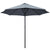 Outsunny Garden Parasol: Market Table Umbrella with Sun-Shading Canopy, 8 Ribs, Grey