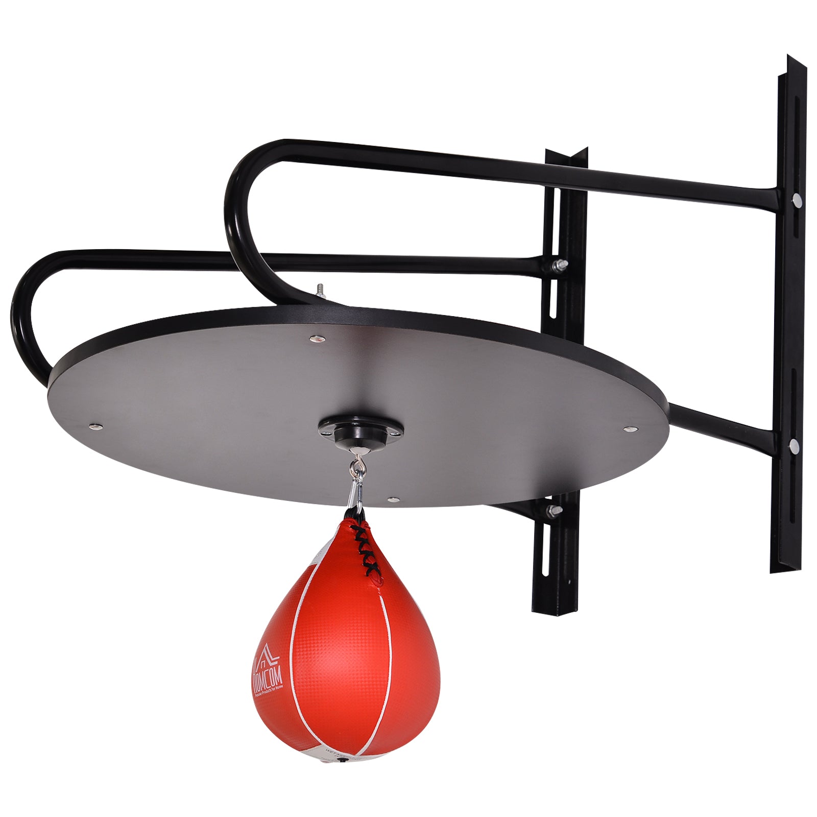 HOMCOM Boxing Speed Ball Set: Pear Bag with Platform, Wall Mount, Pump & Accessories, 60 x 73 x 80 cm