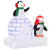 HOMCOM 1.5m Christmas Inflatable Two Penguins Wearing a Scarf with Ice House Blow Up Decor Home Indoors with Built-in LED Lights Toys in Lawn Garden