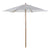 Outsunny Wooden Patio Umbrella: 2.5m Garden Parasol with 6 Ribs, Top Vent for Outdoor Shading, White