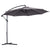 Outsunny 3(m) Garden Banana Parasol Hanging Cantilever Umbrella with Crank Handle, 8 Ribs and Cross Base for Outdoor, Sun Shade, Grey