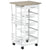 HOMCOM Kitchen Caddy: Movable Storage Marvel with Baskets & Racks, Rustic Brown Organiser