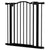 PawHut Metal 74-80cm Adjustable Pet Gate Safety Barrier w/ Auto-Close Door Black