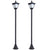 Outsunny Set of 2 Outdoor Garden Solar Post Lamp Sensor Dimmable LED Lantern Bollard IP44 Energy-saving 1.2M Tall, Black