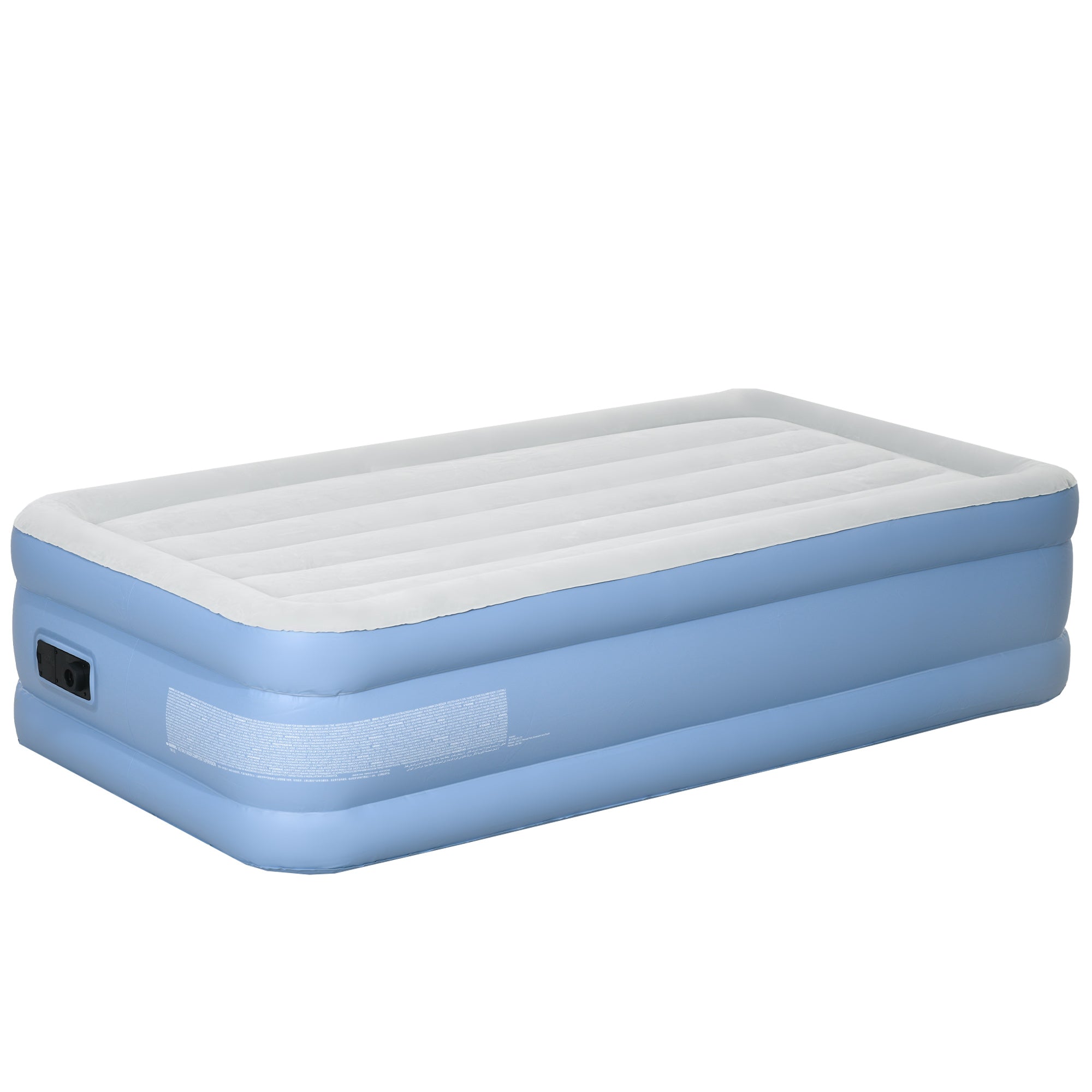 Outsunny Comfortable Single Inflatable Air Mattress, with Quick-Fill Built-In Electric Pump