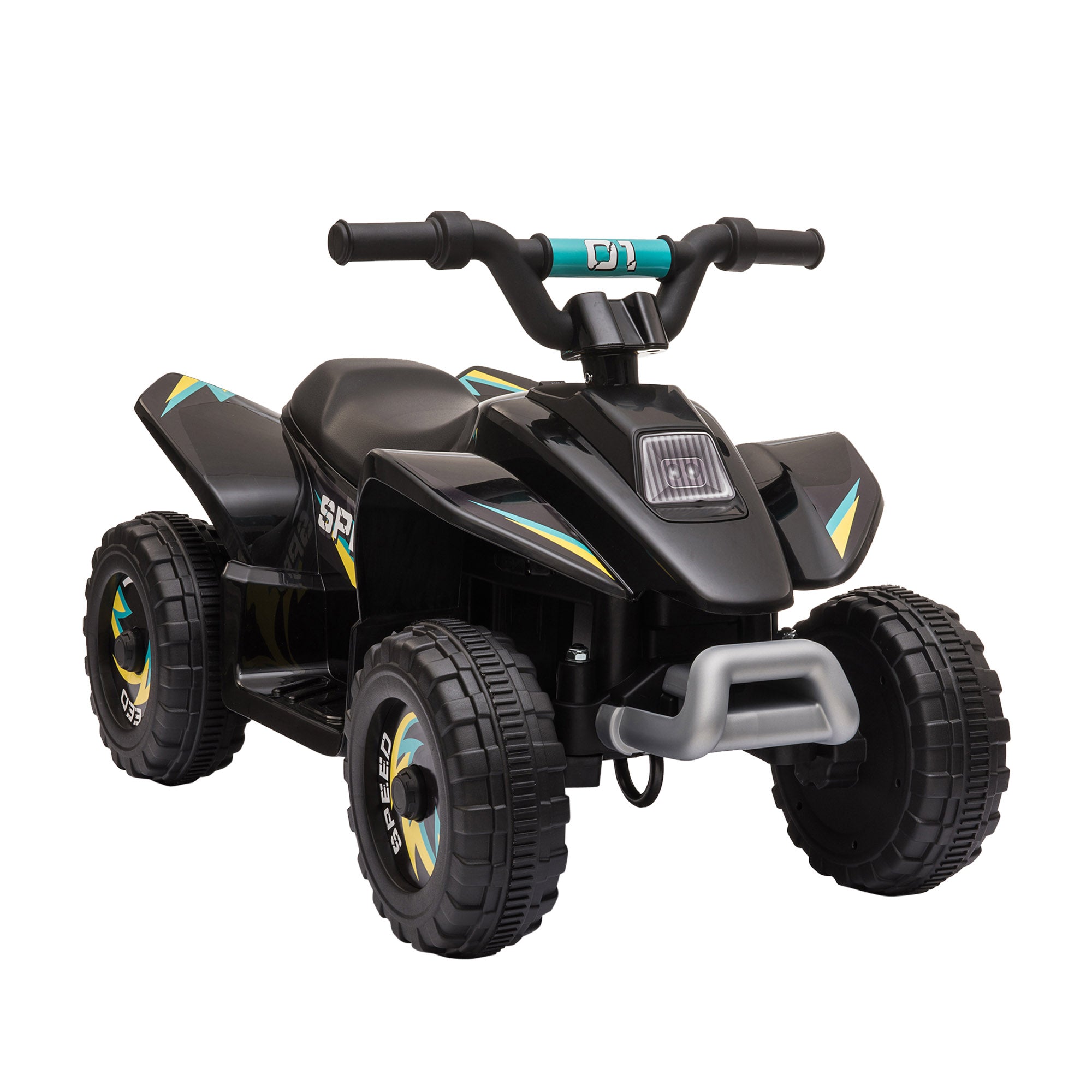 HOMCOM 6V Kids Electric Ride on Car ATV Toy Quad Bike Four Big Wheels w/ Forward Reverse Functions Toddlers aged 18-36 months Black