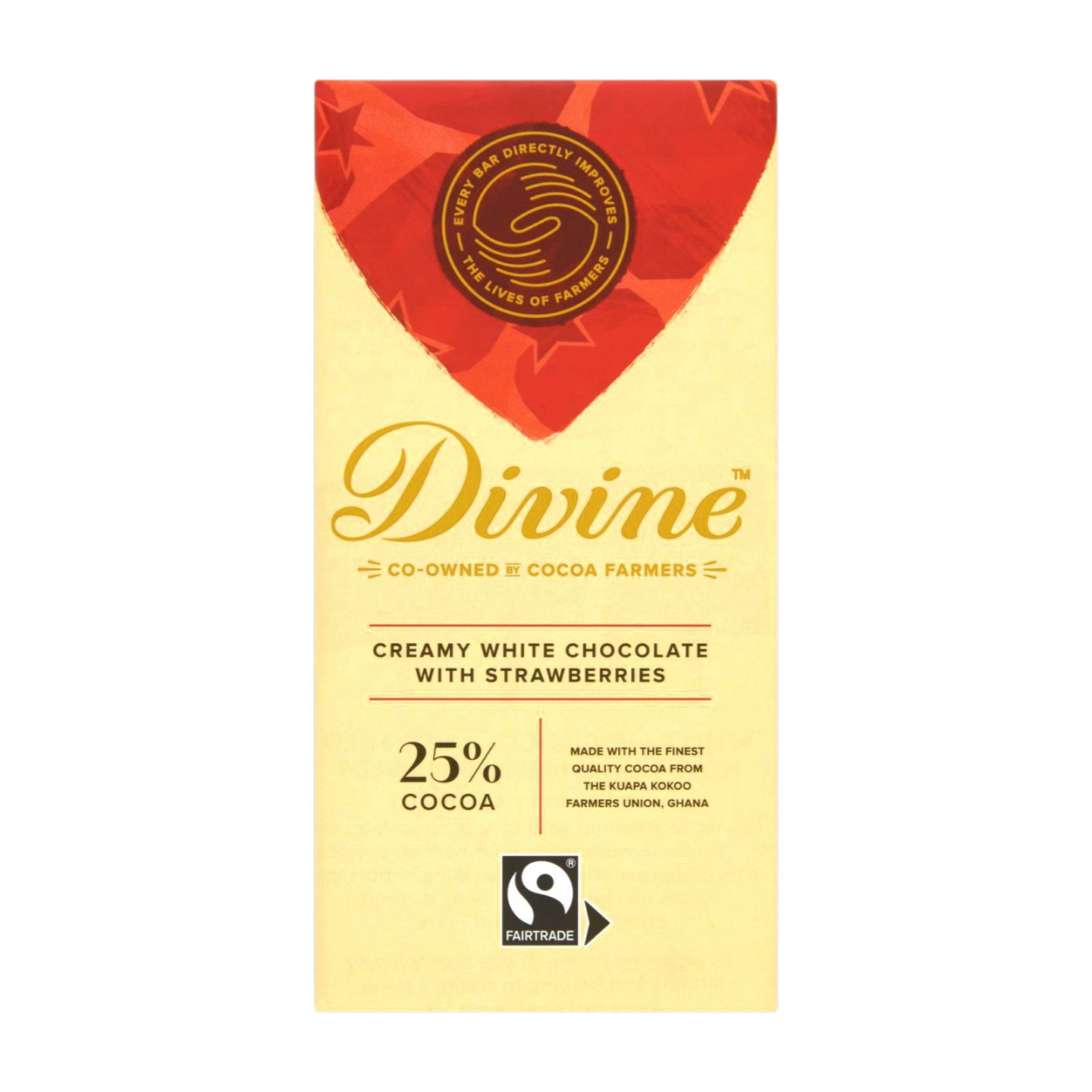 Divine Creamy White Chocolate with Strawberries (90g)