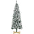 HOMCOM 6 Foot Snow Flocked Artificial Christmas Tree, Xmas Pencil Tree with 630 Realistic Branches, Auto Open, Pinewood Base, Green