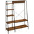 HOMCOM Hallway Unit, Free Standing Hall Tree w/ 2 Tier Shoe Rack, 5 Hooks, 5 Side Shelves & Steel Frame, Industrial Design, Brown, 117 x 38 x 169cm