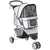 PawHut Dog Stroller Pet Travel Stroller Cat Dog Pushchair Trolley Puppy Jogger Carrier Three Wheels (Grey)