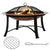 Outsunny Metal Large Firepit Bowl Outdoor Round Fire Pit w/ Lid, Log Grate, Poker for Backyard, Camping, Picnic, Bonfire, 76 x 76 x 49.5cm, Bronze