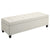 HOMCOM Linen Ottoman Storage Bench, Padded Footrest with Tufted Design, Hinged Lid, Wooden Frame, 125L x 49W x 41.5H cm, Beige