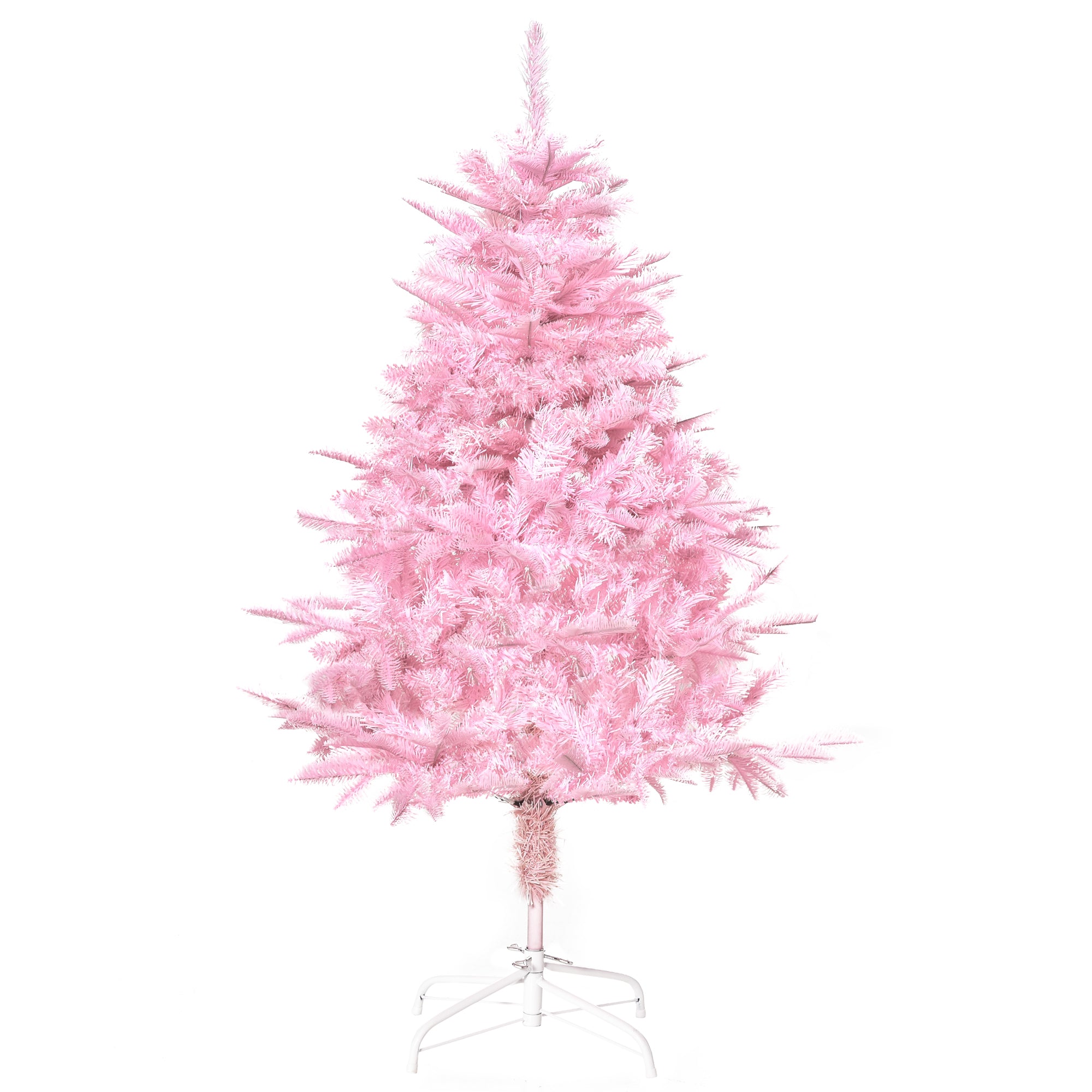 HOMCOM 4FT Pop-up Artificial Christmas Tree Holiday Xmas Holiday Tree Decoration with Automatic Open for Home Party, Pink