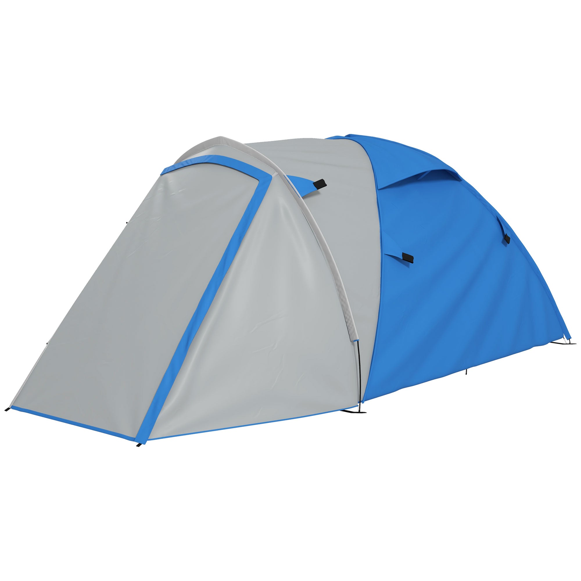 Outsunny Portable Family Camping Tent, 2-3 Person, Dual-Room, 2000mm Waterproof with Carry Bag for Outdoor Adventures, Blue