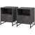 HOMCOM Bedside Cabinets: Dual Nightstands with Drawer & Shelf, Steel Legs for Living & Bedroom, Charcoal Grey