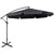 Outsunny 2.7m Banana Parasol Cantilever Umbrella with Crank Handle and Cross Base for Outdoor, Hanging Sun Shade, Black