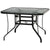 Outsunny Garden Dining Table, Square, Outdoor, with Parasol Hole, Tempered Glass Top, Steel Frame, Black.