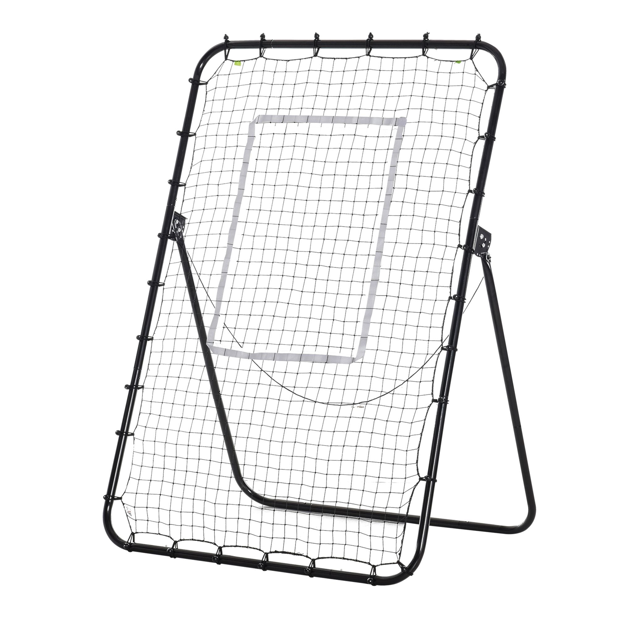 HOMCOM Kickback Soccer Trainer: Adjustable Rebounder for Precision Drills, Foldable Design for Kids & Adults, Jet Black